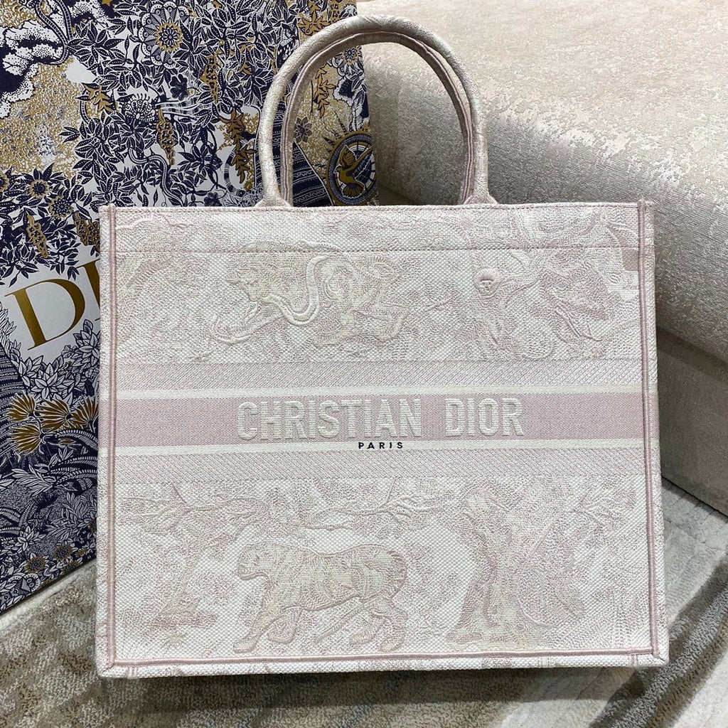 Christina Dior Book Tote Bag 42cm Light Pink