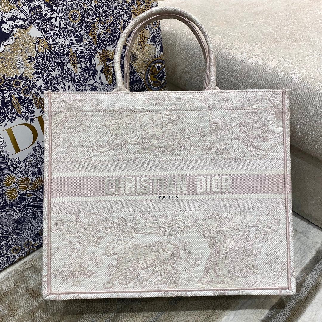 Christina Dior Book Tote Bag 42cm Light Pink