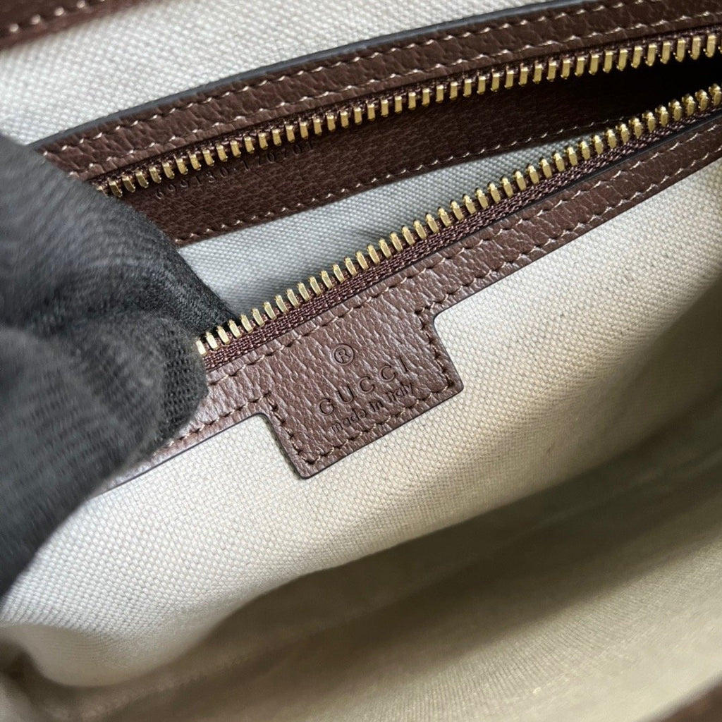 Gucci Jumbo GG Messenger Bag Camel And Ebony Jumbo GG Canvas For Women 9.6in/24.5cm