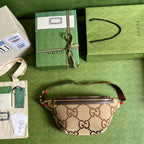 Gucci Jumbo GG Belt Bag Camel And Ebony Jumbo GG Canvas For Women 15.3in/39cm