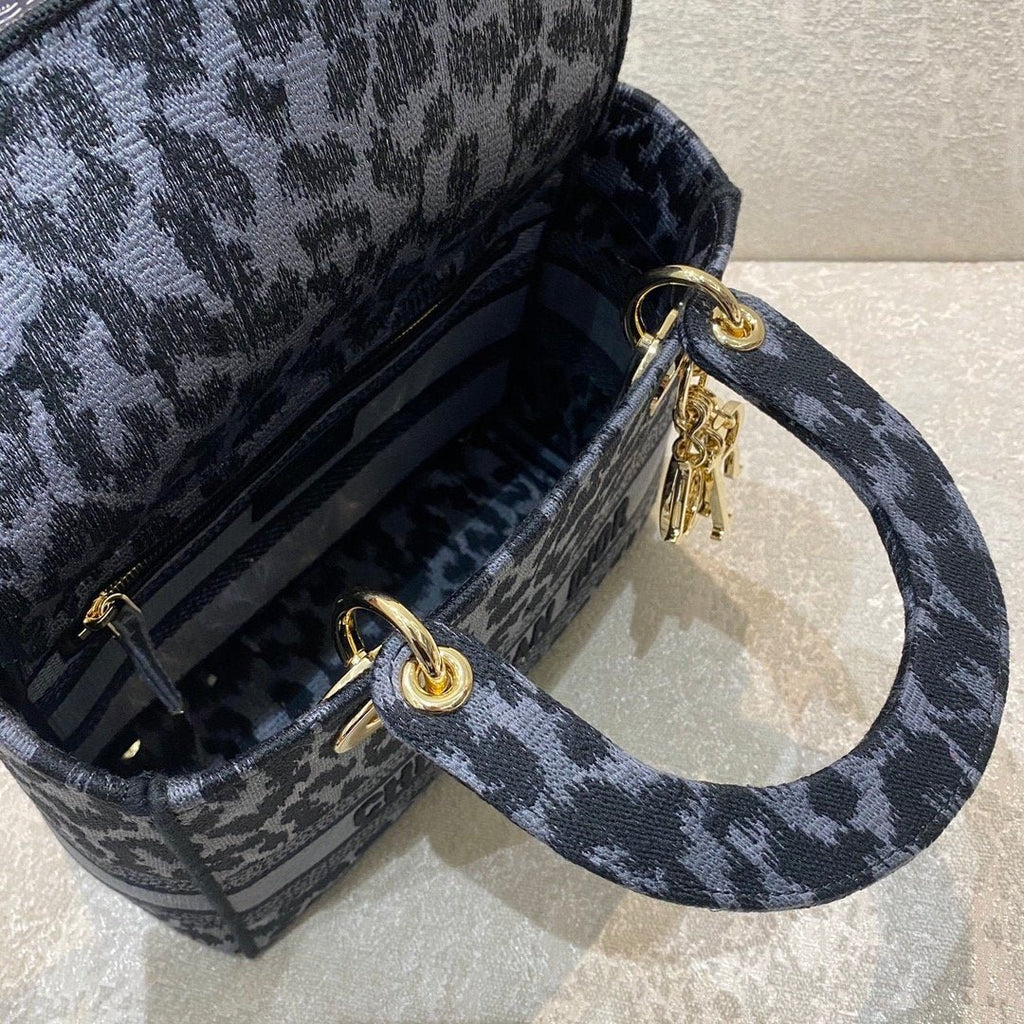 Christian Dior Medium Lady D-Lite Bag 24cm Leopard