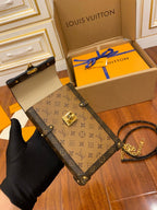 Louis Vuitton Vertical Trunk Pochette Monogram Reverse 18cm Brown