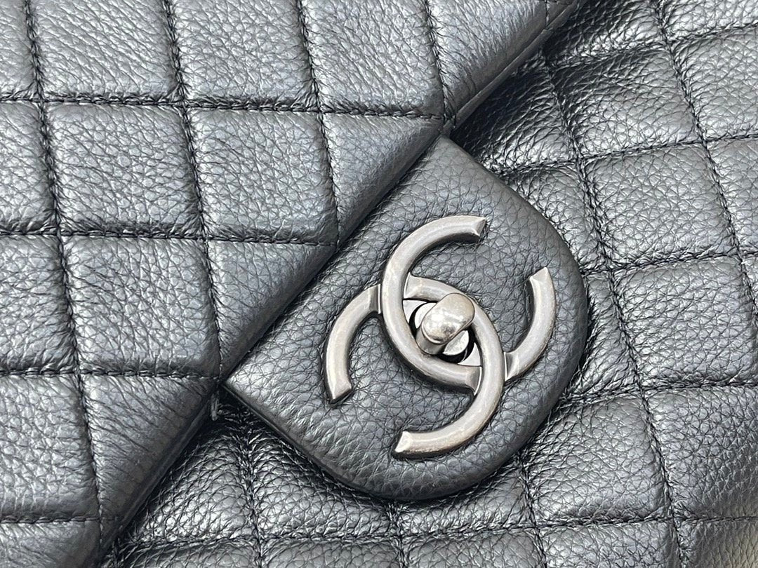 Chanel CoCo Luggage Silver Toned Hardware 46cm Black