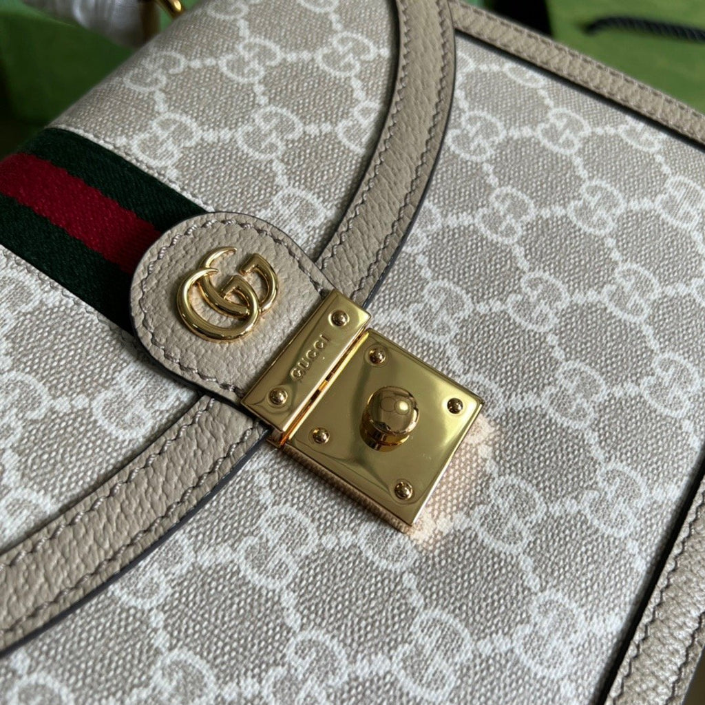 Gucci Ophidia Small GG Top Handle Bag Beige For Women, Women’s Bags 9.8in/25cm