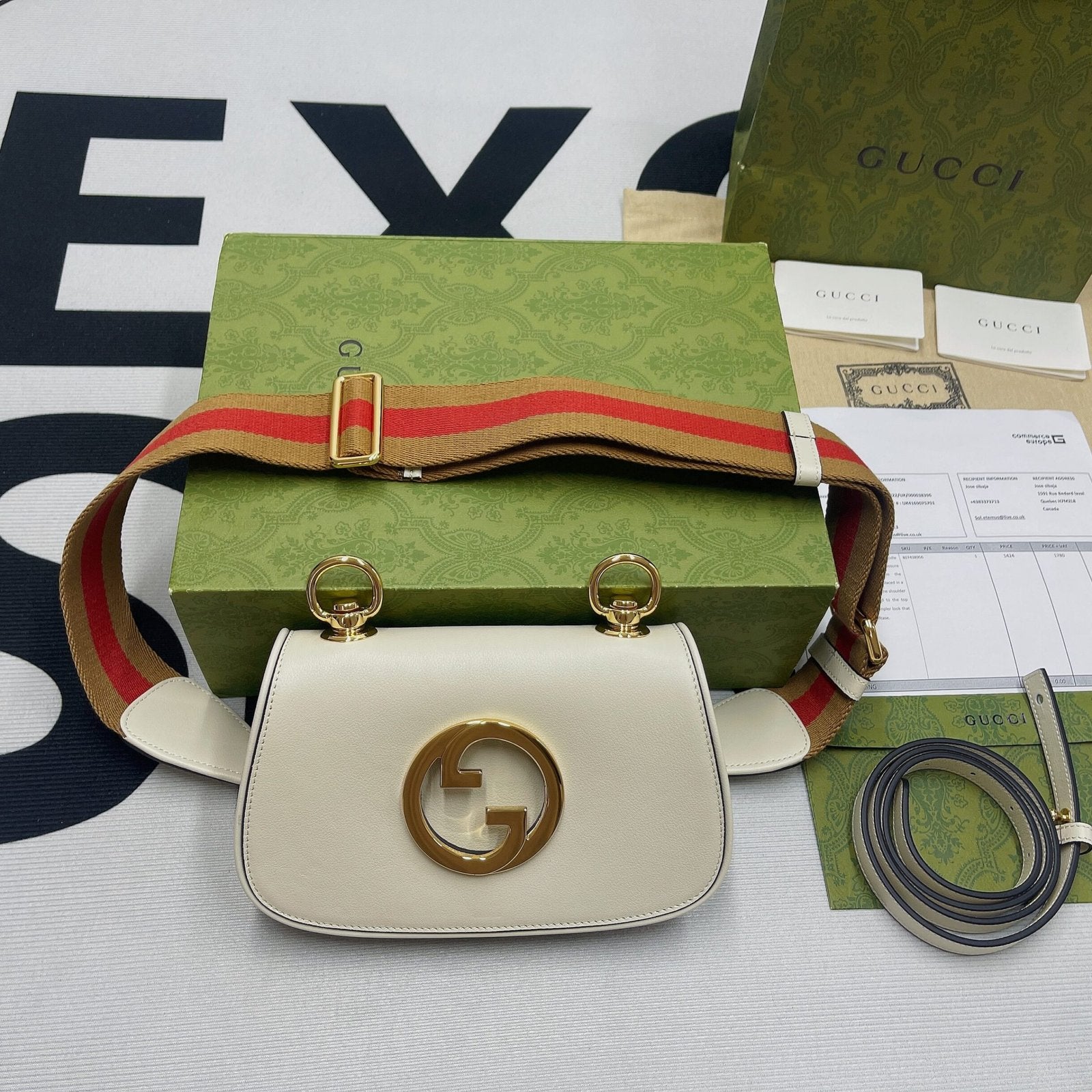 Gucci Blondie Mini Bag White For Women, Women’s Bags 8.7in/22cm