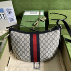 Gucci Ophidia GG Small Shoulder Bag Beige And Blue GG Supreme Canvas For Women 12in/30cm