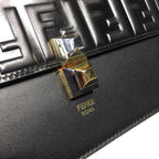 Fendi FF Embossed Kan I Bag 25cm Calfskin Leather Pre-Fall Collection, Black