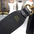 Fendi FF Embossed Kan I Bag 25cm Calfskin Leather Pre-Fall Collection, Black