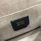 Fendi FF Embossed Kan I Bag 25cm Calfskin Leather Pre-Fall Collection, Black