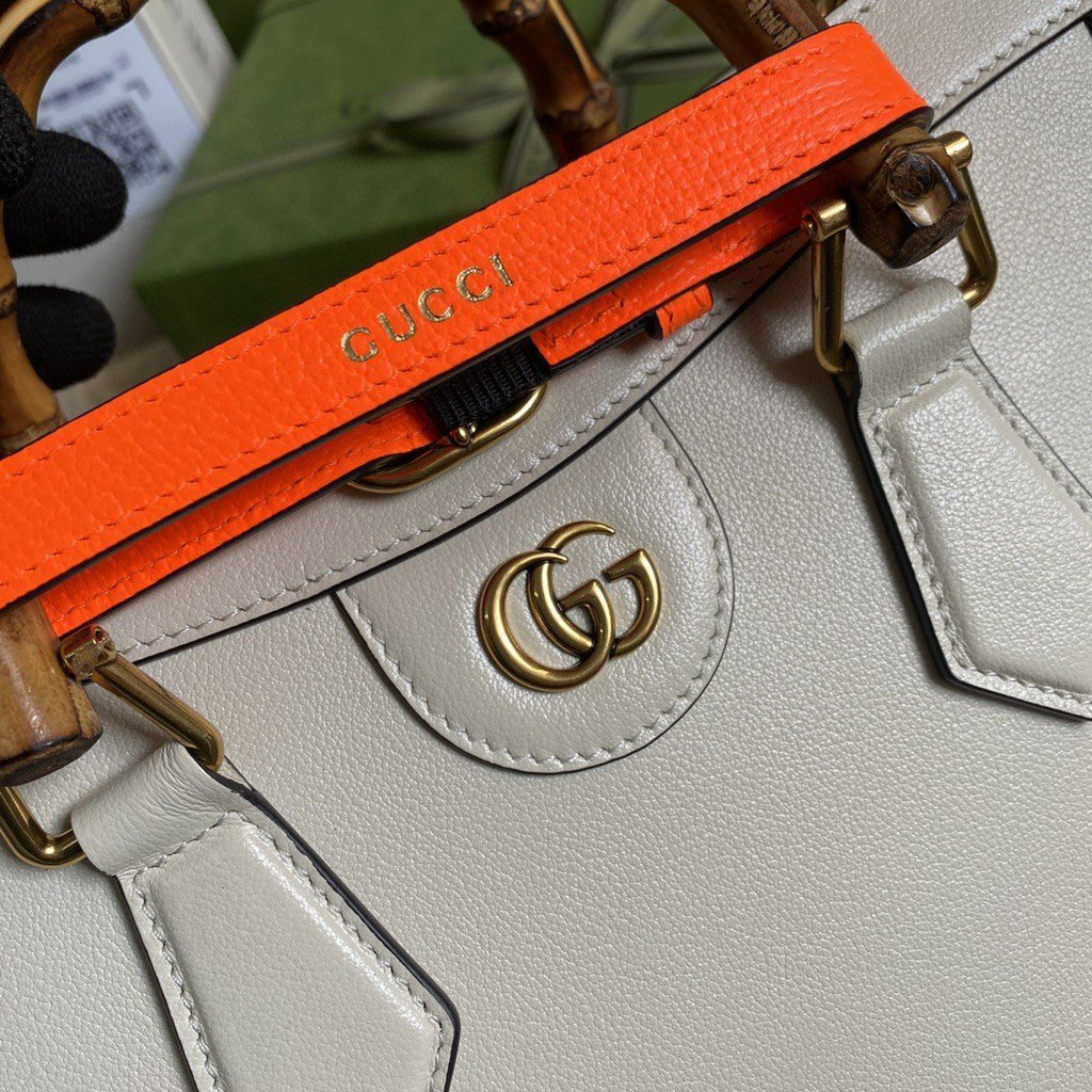 Gucci Diana Medium Tote Bag White For Women 11in/27cm GG
