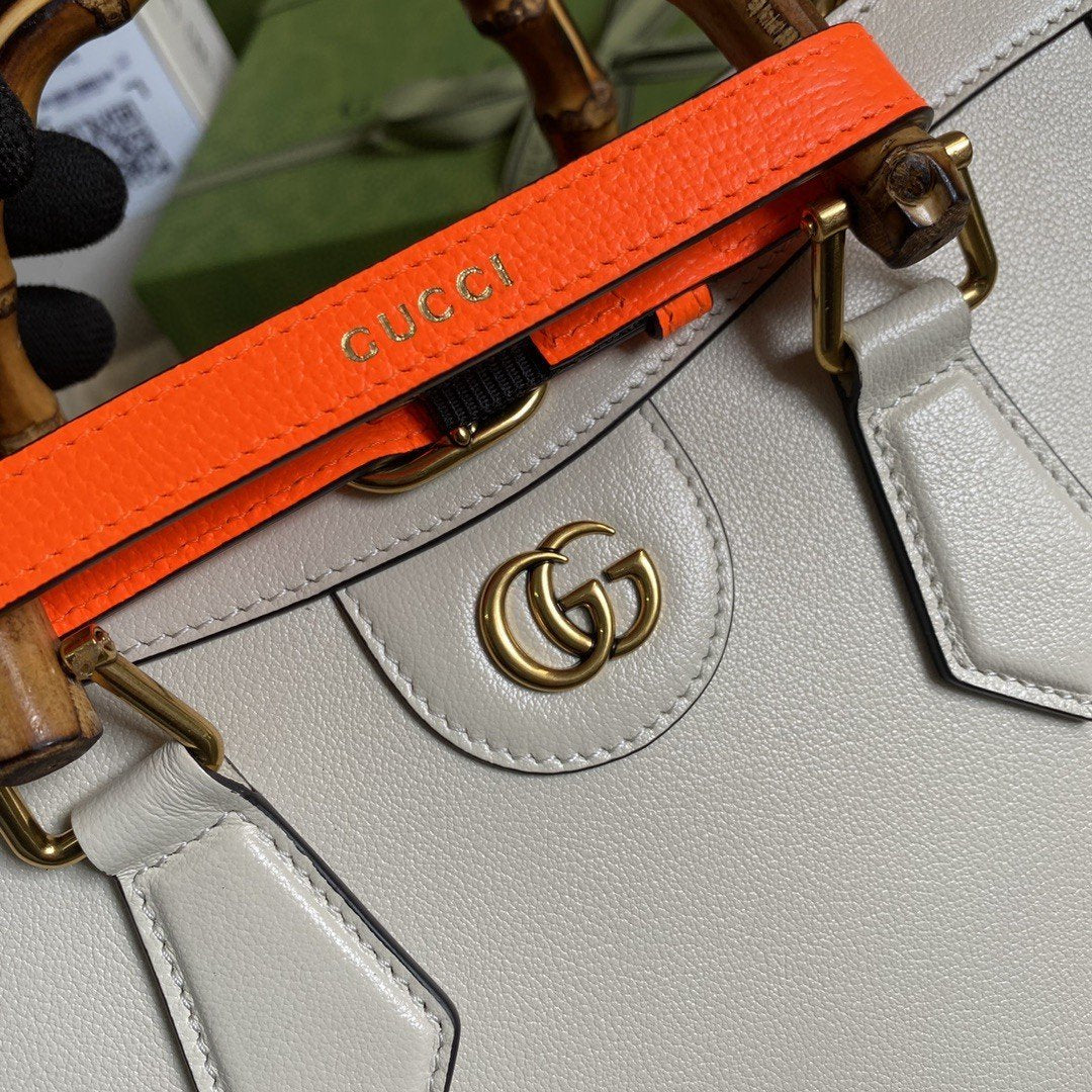 Gucci Diana Medium Tote Bag White For Women 11in/27cm GG