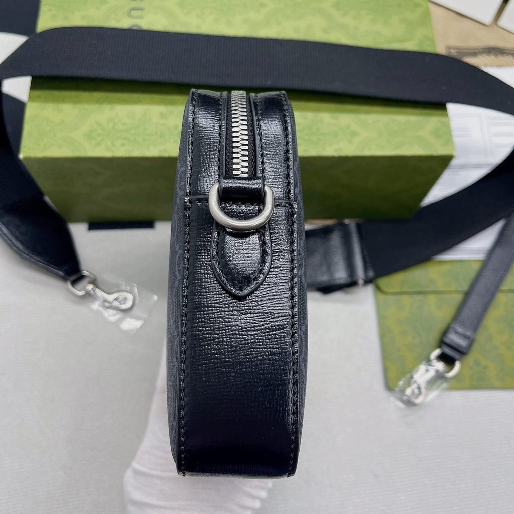 Gucci Shoulder Bag With Interlocking G Black GG Supreme Canvas For Women 9.6in/24.5cm