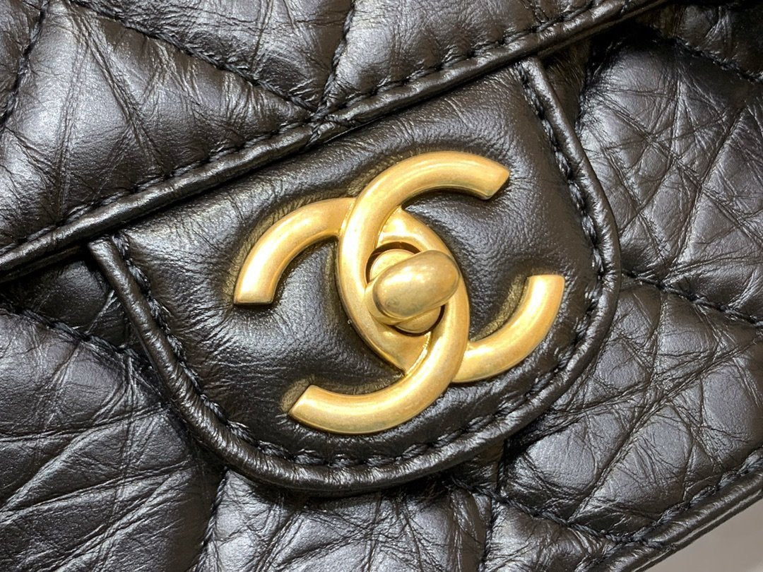 Chanel Co Co Shoulder Bag Gold Chain Black 25cm