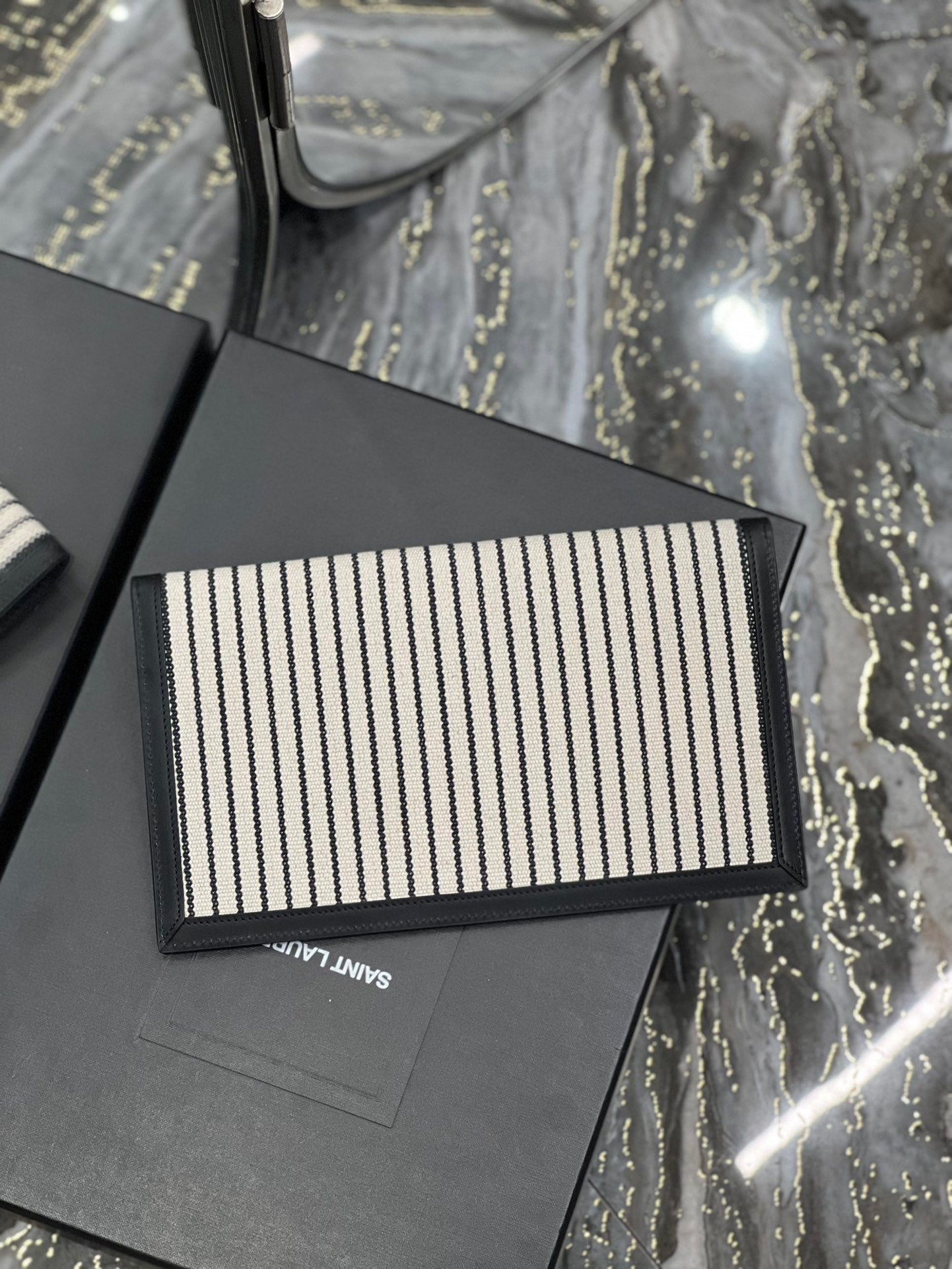 Saint Laurent Uptown Pouch In Canvas 27cm