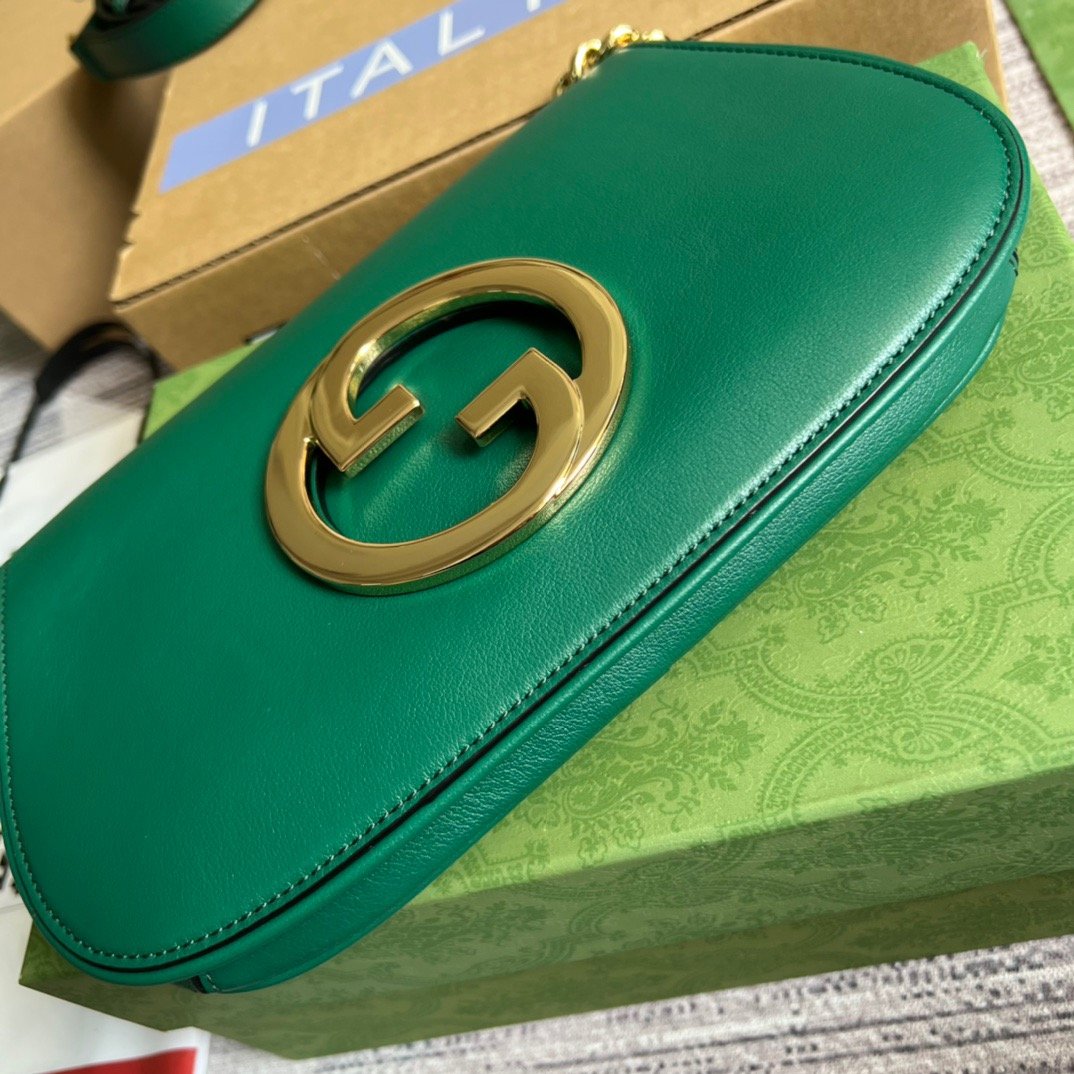 Gucci Blondie Shoulder Bag Green For Women, Women’s Bags 11in/28cm GG‎