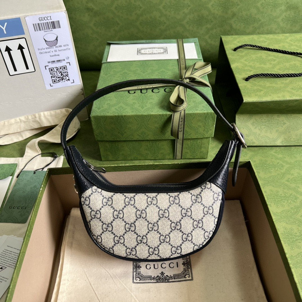 Gucci Ophidia GG Mini Bag Beige And Blue GG Supreme Canvas For Women 7.9in/20cm