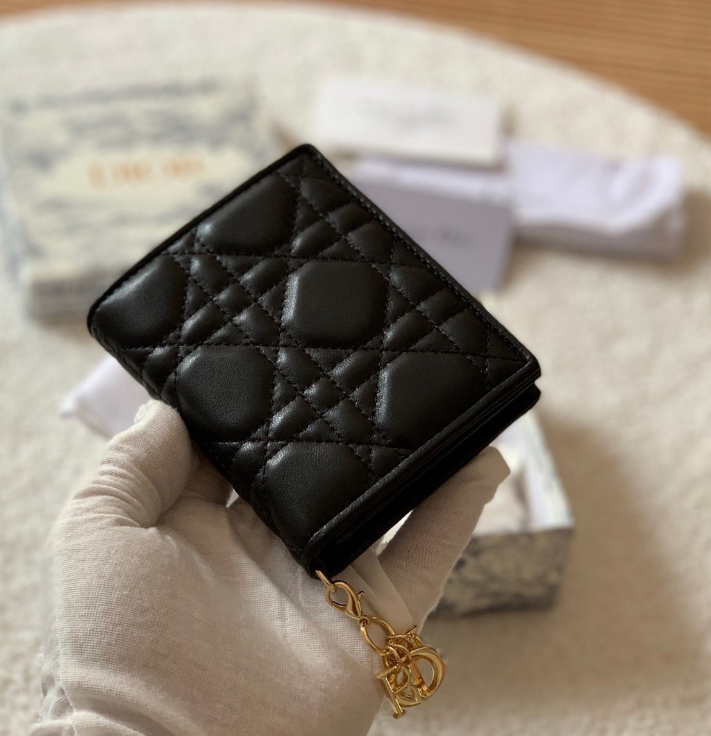 Mini Lady Dior Black Wallet 11cm