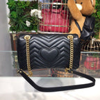 Gucci GG Marmont Small Matelassé Shoulder Bag Black For Women 10in/25cm