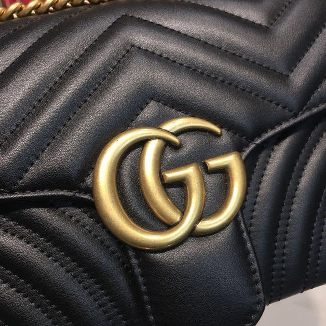 Gucci GG Marmont Small Matelassé Shoulder Bag Black For Women 10in/25cm