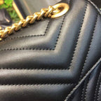 Gucci GG Marmont Small Matelassé Shoulder Bag Black For Women 10in/25cm