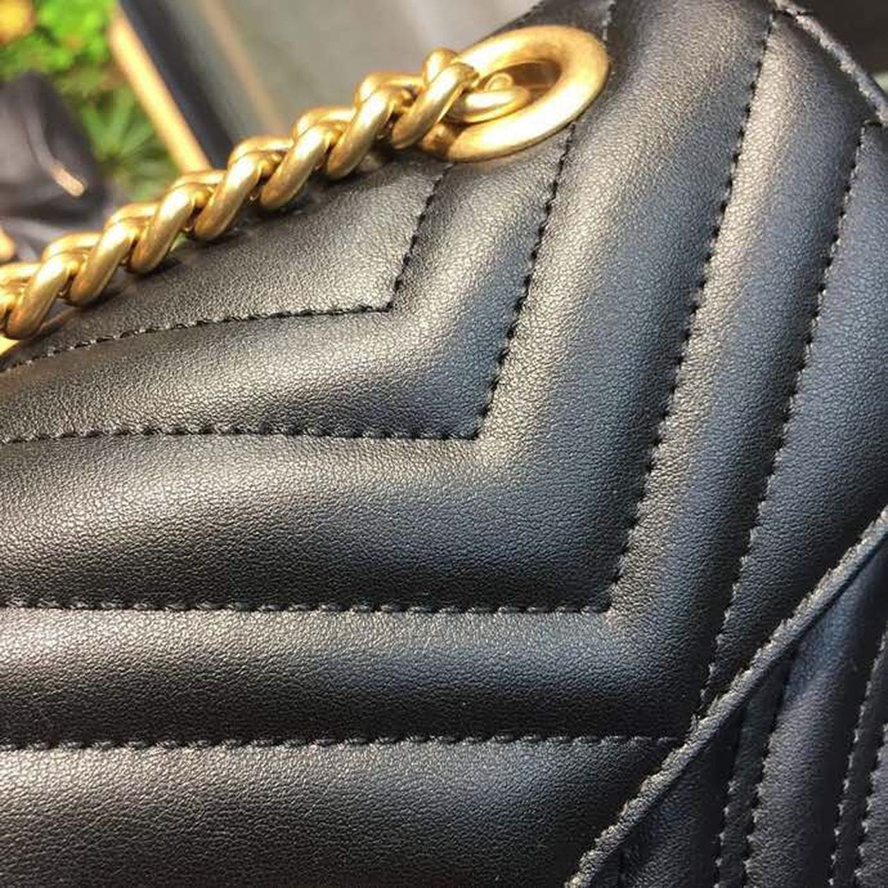Gucci GG Marmont Small Matelassé Shoulder Bag Black For Women 10in/25cm
