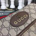 Gucci Neo Vintage Small Messenger Bag Beige/Ebony GG Supreme Canvas With Brown For Women 8.5in/22cm