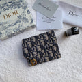 Christian Dior Saddle Flap Card Holder Black Wallet 11cm