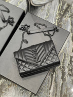 Saint Laurent Small Bag In Mix Matelasse 21cm Black