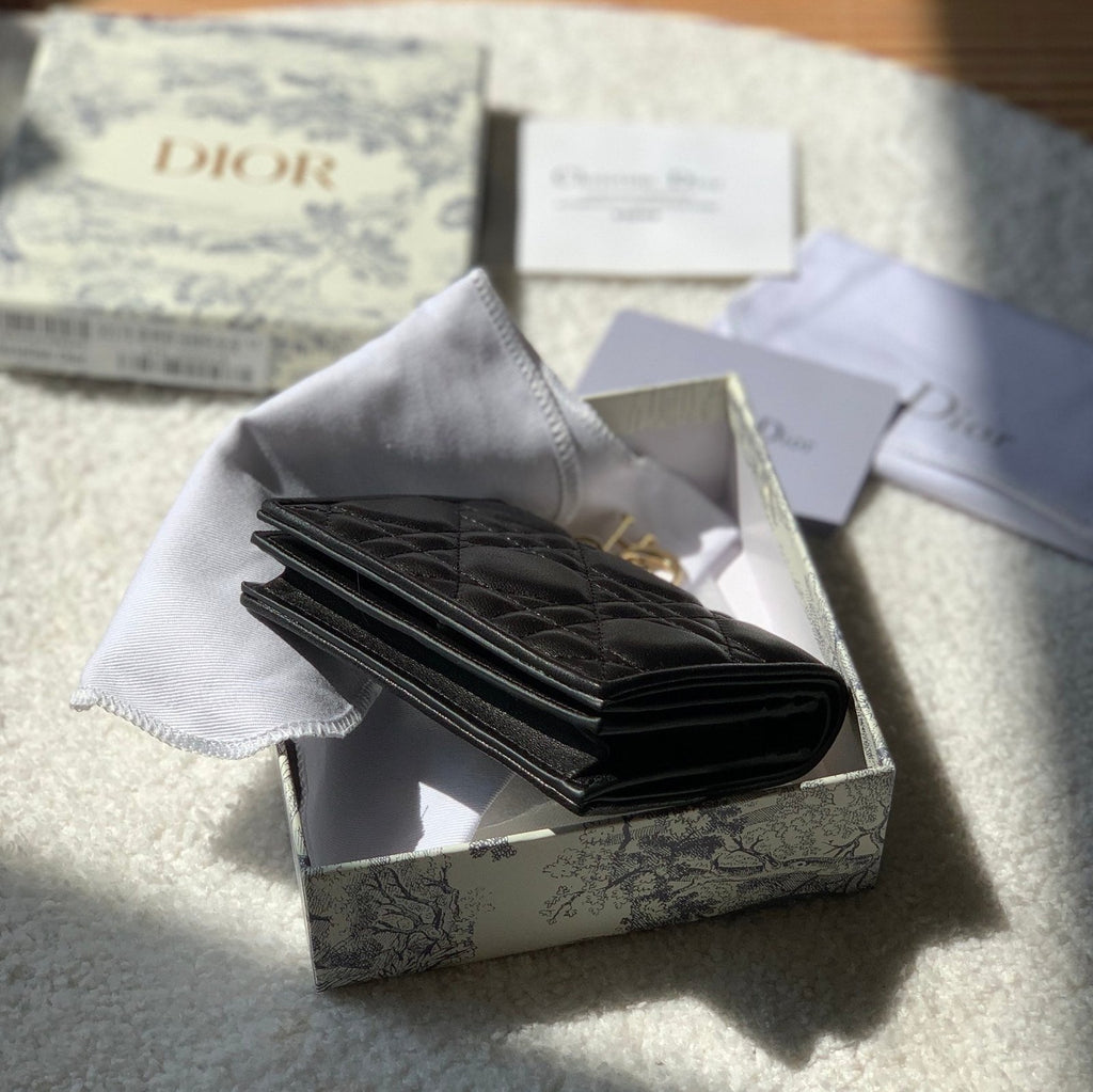 Mini Lady Dior Black Wallet 11cm