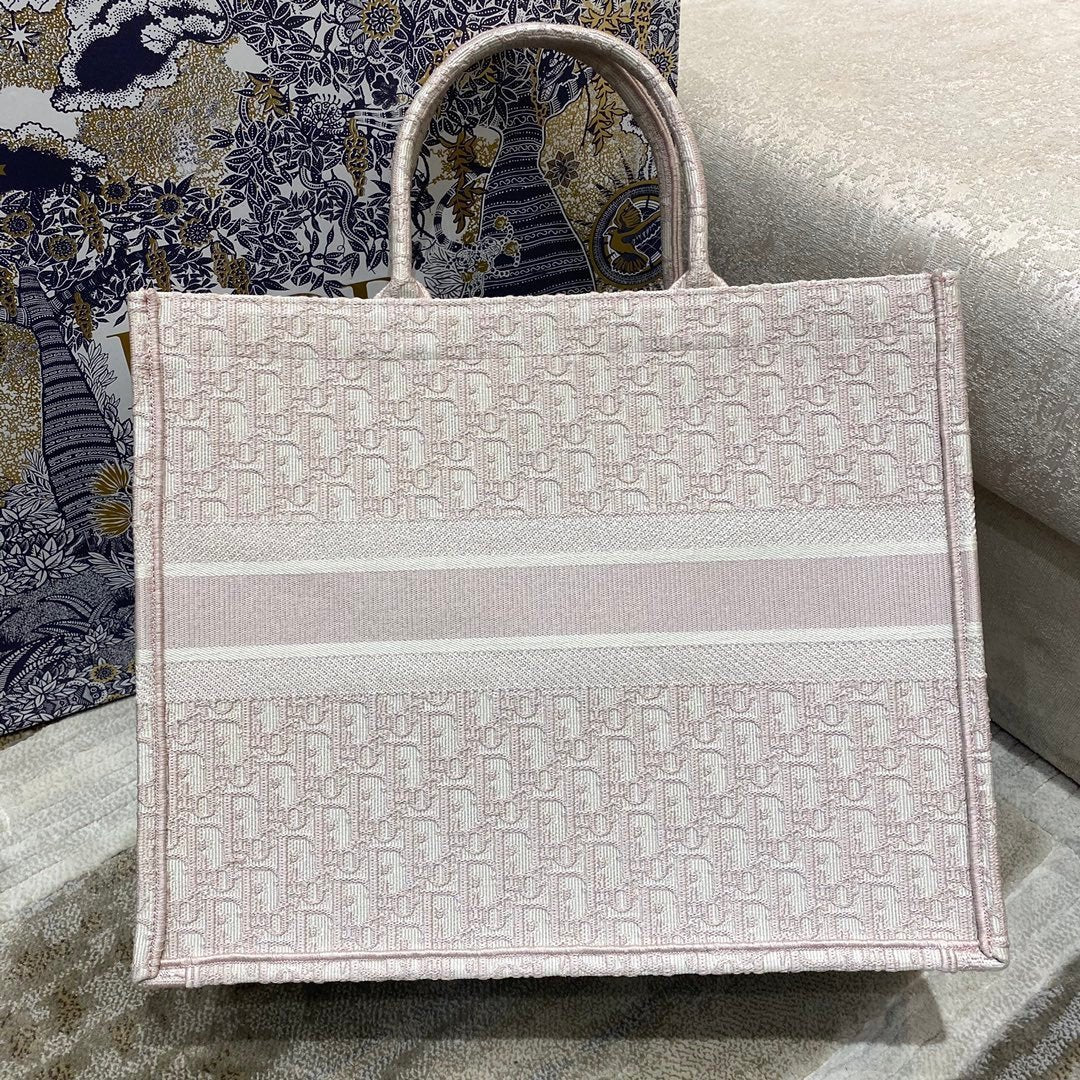Christina Dior Book Tote Bag 42cm Light Pink