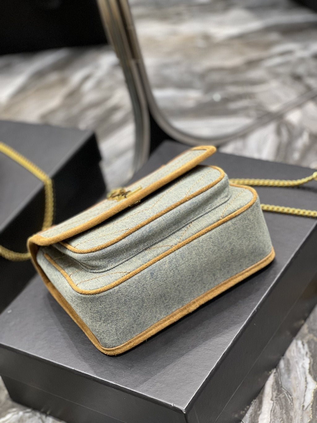 Saint Laurent Niki Mini Chain Bag In Canvas For Women 22cm YSL