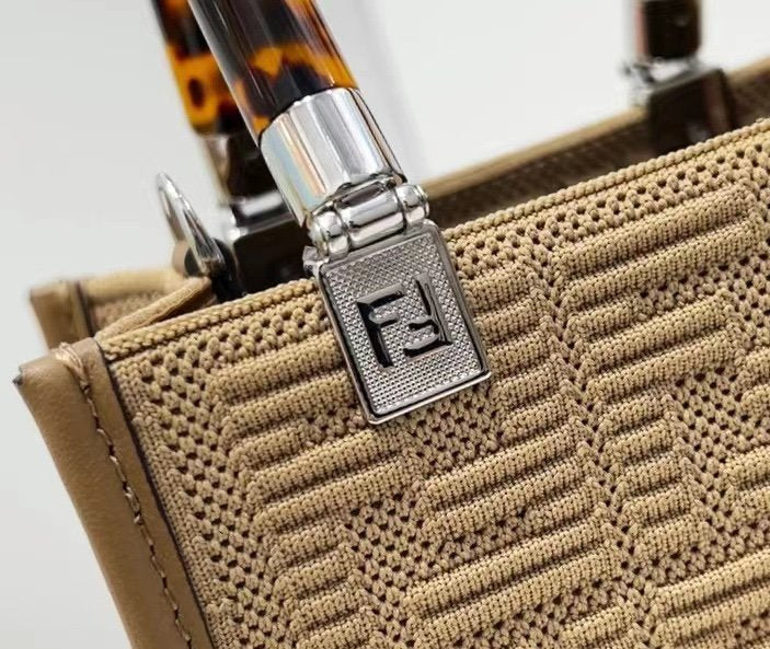 Fendi Mini Sunshine Shopper 18cm Brown