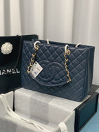 Chanel Tote Bag Spring Collection Gold Hardware 33cm Blue