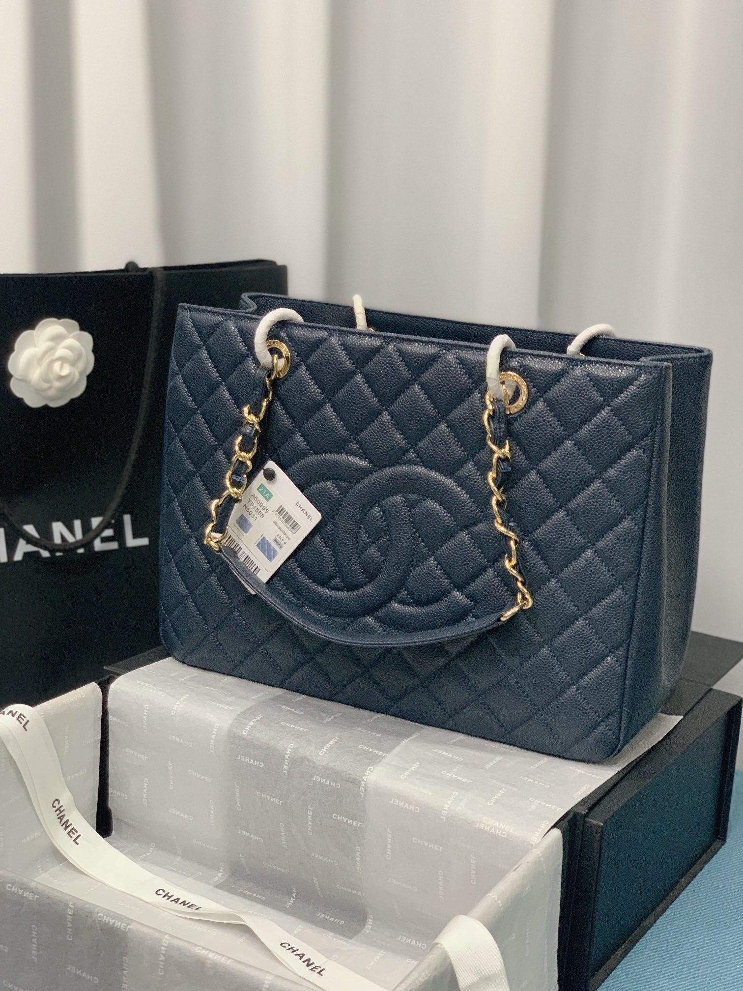 Chanel Tote Bag Spring Collection Gold Hardware 33cm Blue