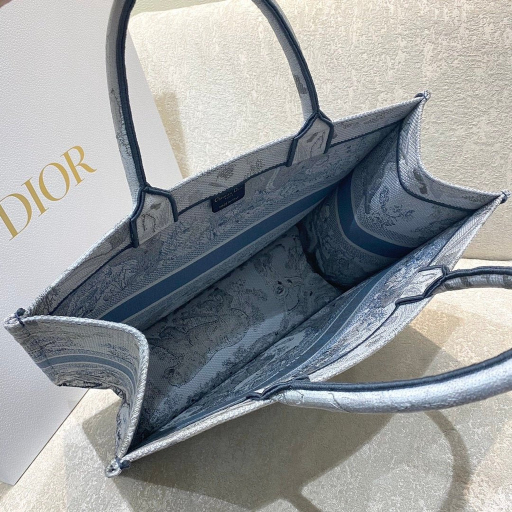 Christina Dior Book Tote Bag 42cm Blue