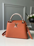 Louis Vuitton Woven Capucines Python Handle Bag 27cm Taurillon Leather Spring/Summer Collection N98388 Cognac
