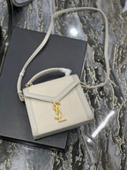 Saint Laurent Cassandra Mini Top Handle Bag In Canvas White For Women 20cm YSL 623930FAACS9771