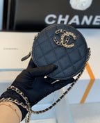 Chanel Round Bag Crossbody 12cm Black