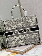 Christina Dior Book Tote Bag 41 cm Black/Beige