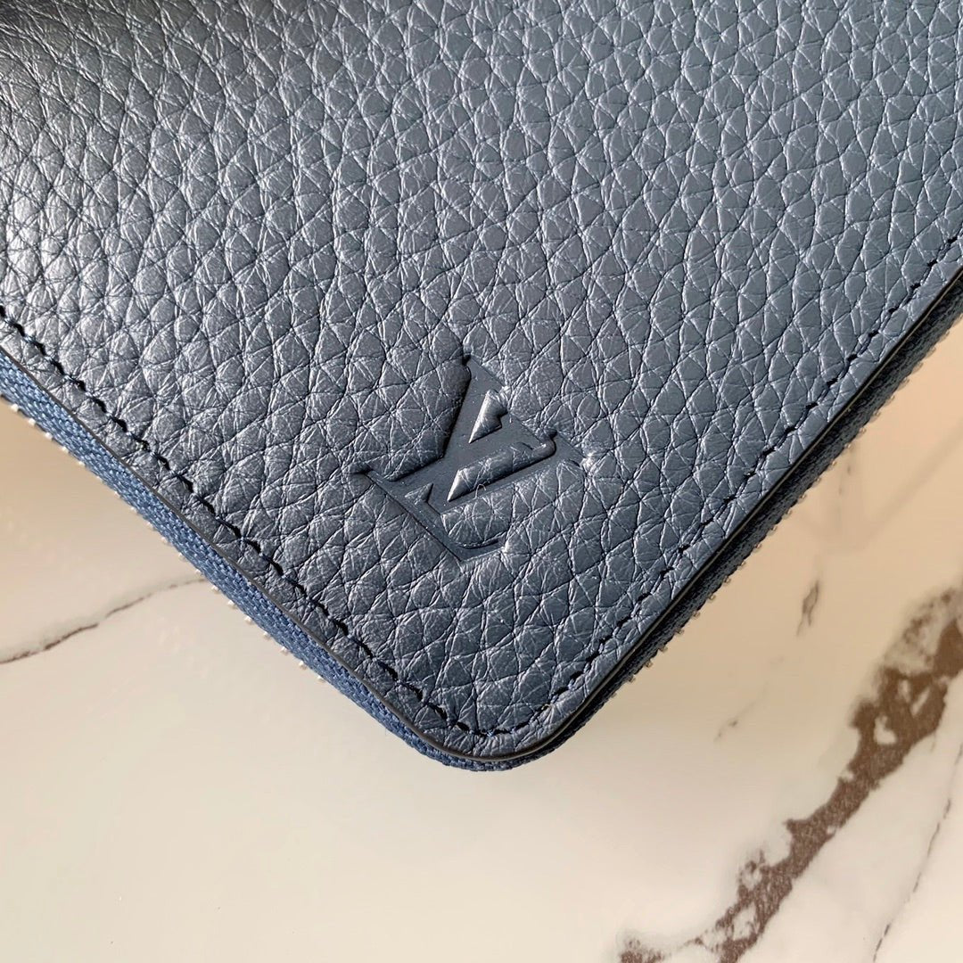 Louis Vuitton Taurillon Clutch Wallet 20cm Blue