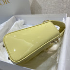 Christian Dior Lady Dior Bag Gold Hardware 17cm Yellow