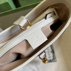Gucci Jackie 1961 Small Shoulder Bag Beige And Ebony GG Supreme Canvas For Women 11in/28cm