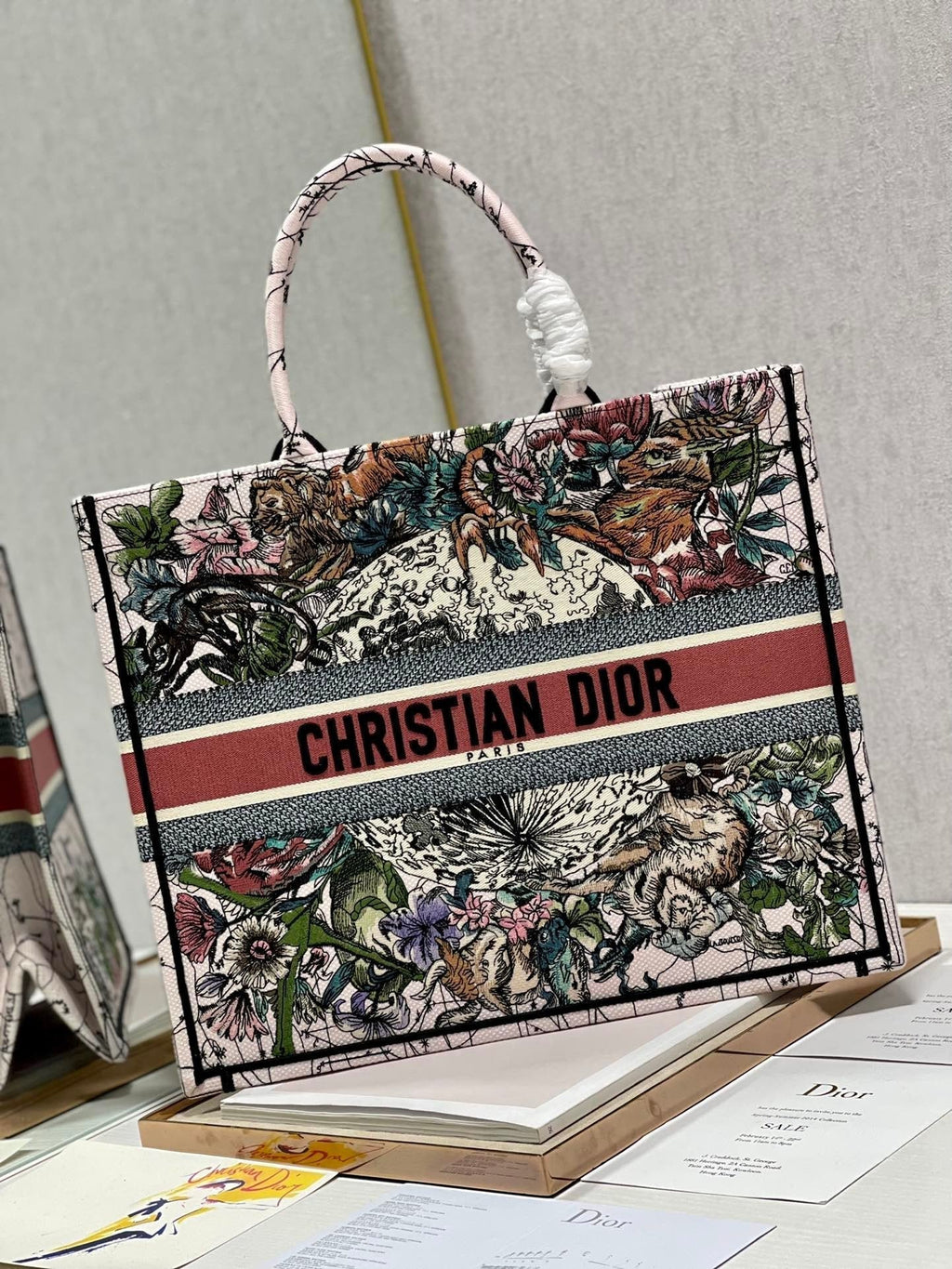 Christina Dior Book Tote Bag 41 cm Pink