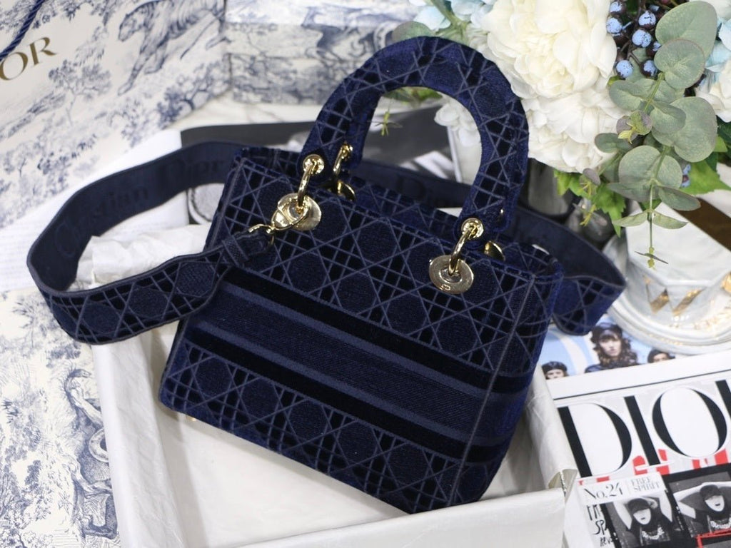 Christian Dior Blue Handle Bag 24cm