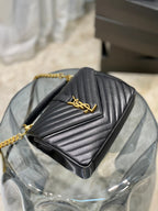 Saint Laurent College Medium Chain Bag With Gold Hardware 24cm
