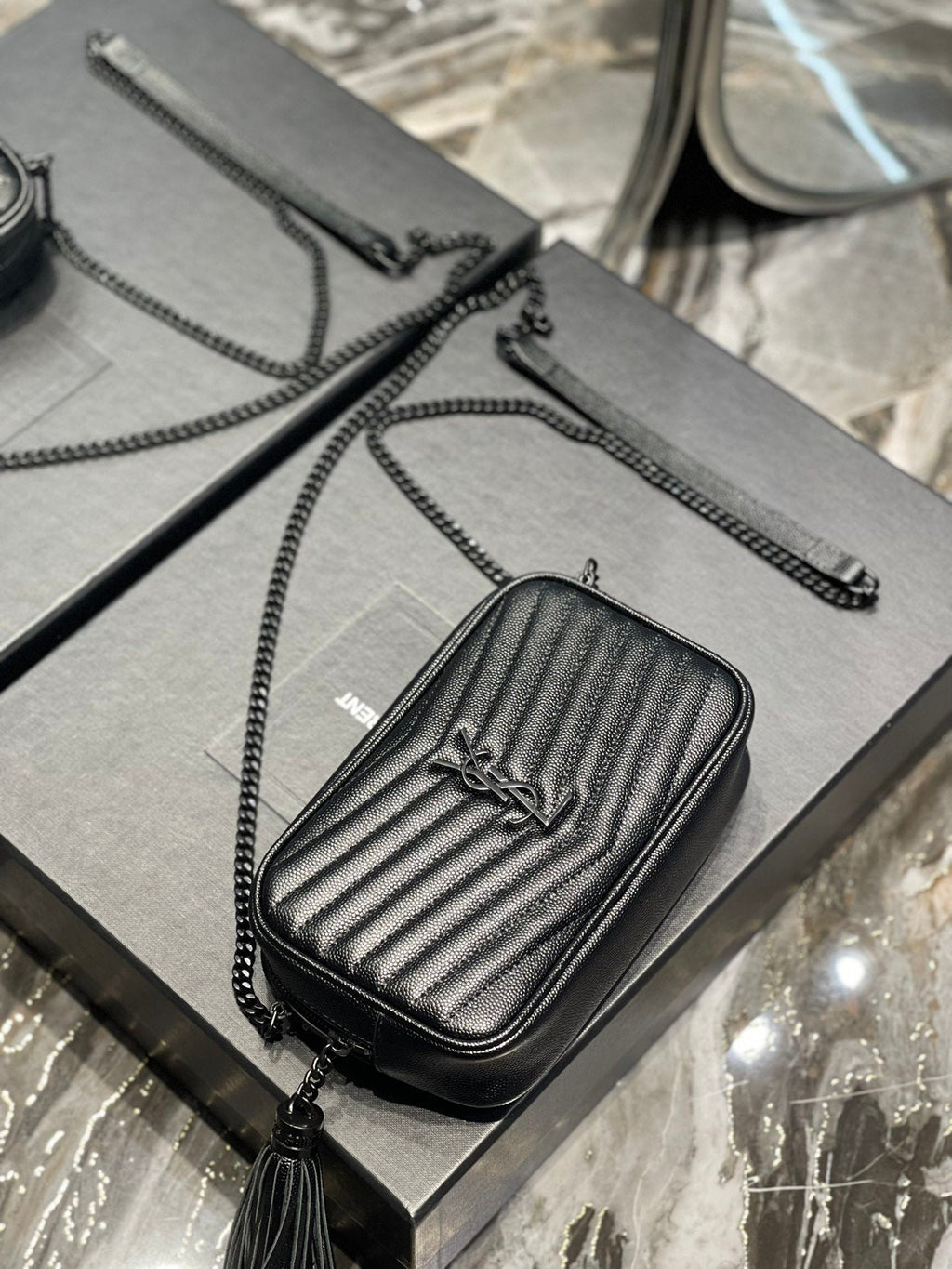 Saint Laurent Lou Mini Bag With Black Hardware 18cm
