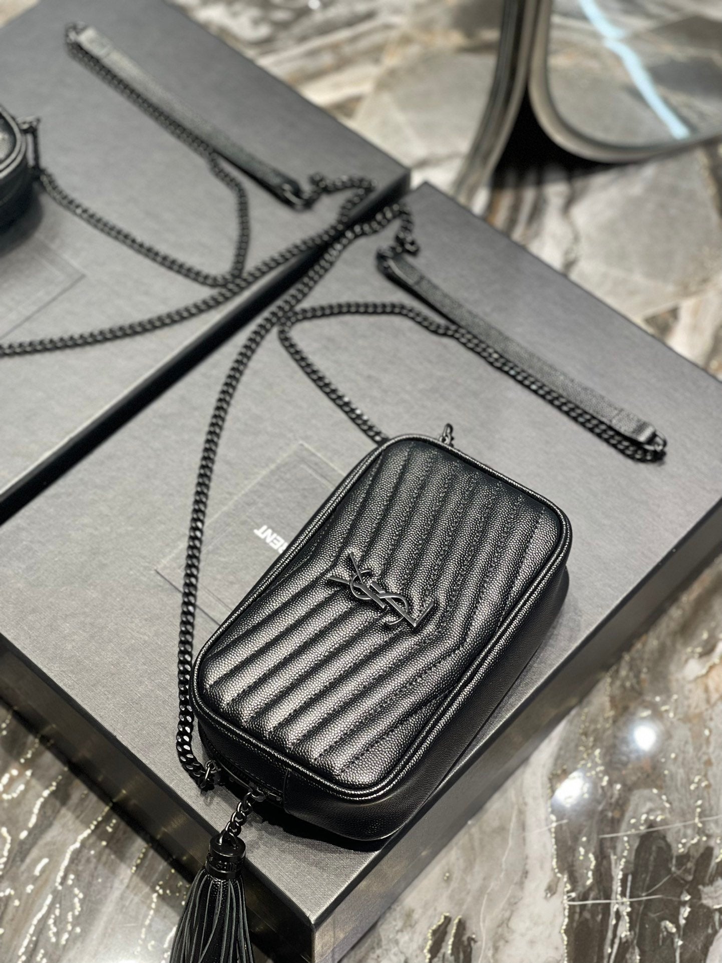 Saint Laurent Lou Mini Bag With Black Hardware 18cm