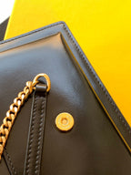 Saint Laurent Sunset Chain Bag With Gold Hardware 19cm