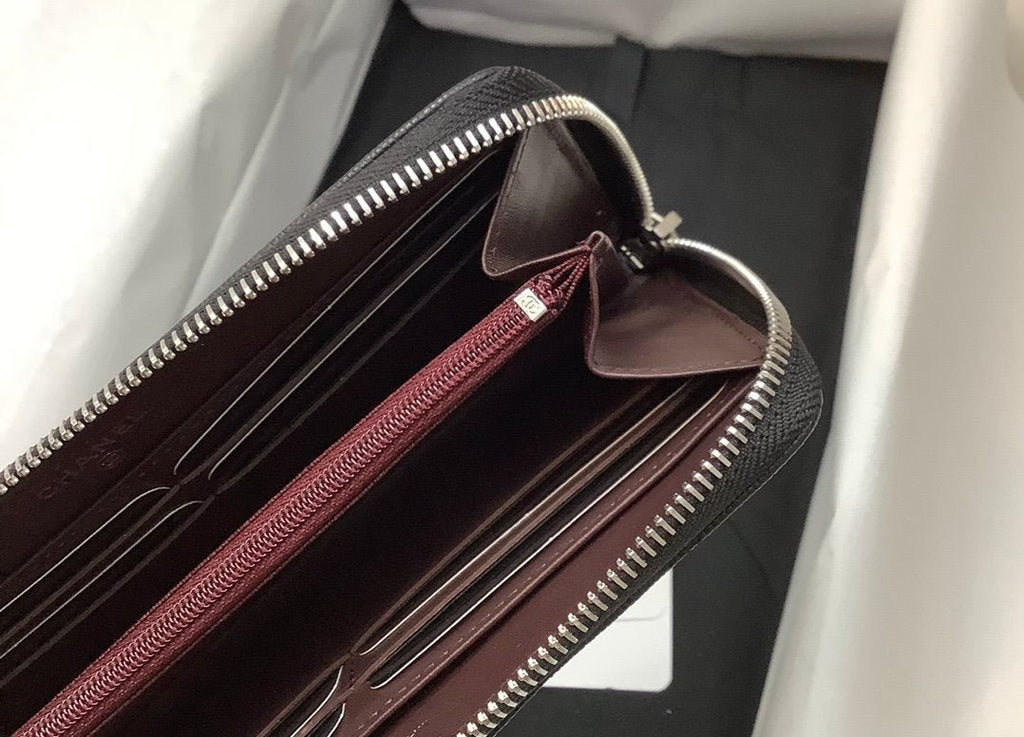CO-CO Chanel Long Wallet With Silver Hardware 19cm