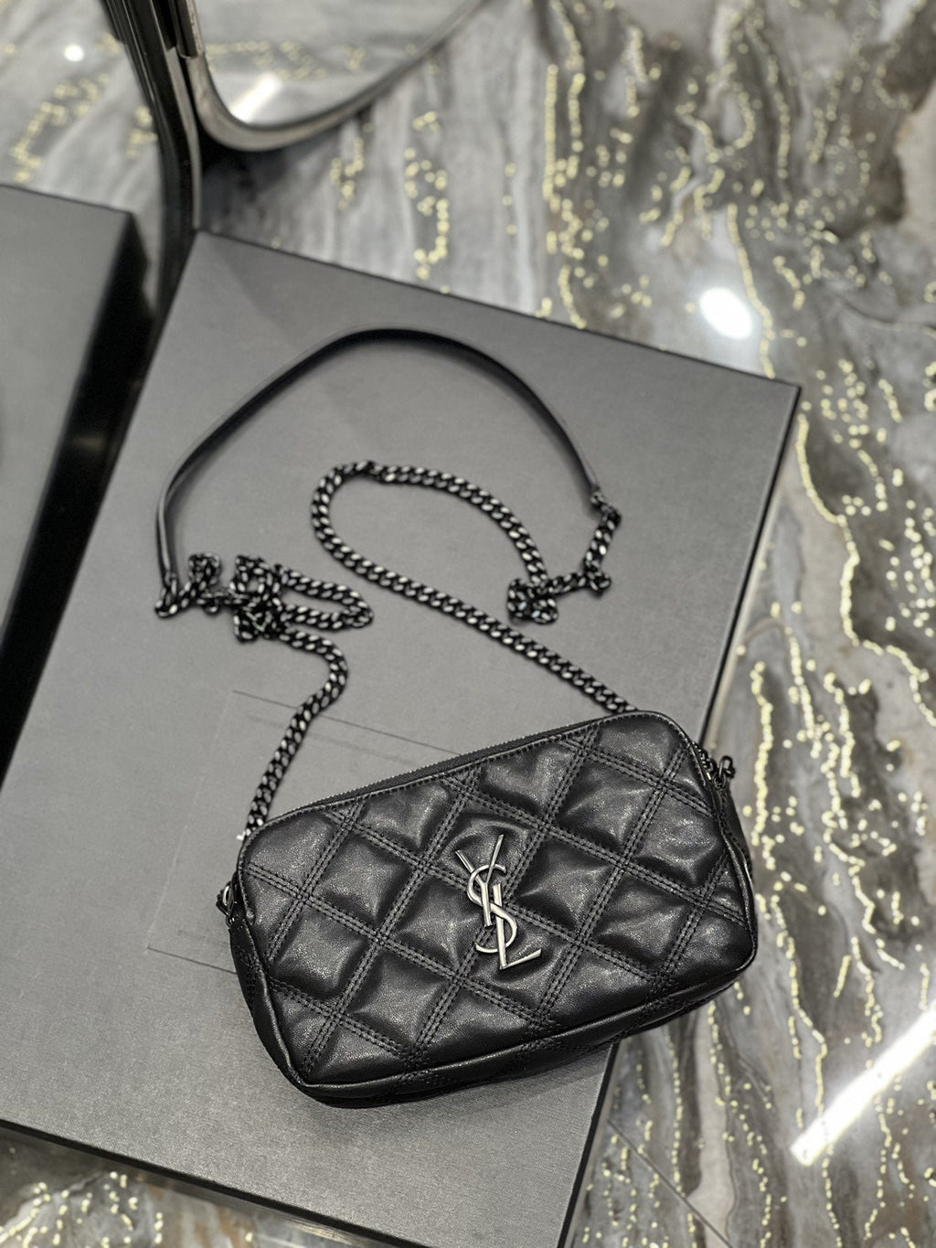 Saint Laurent Becky Double-Zip Pouch 19cm